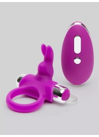 Лиловое виброкольцо с пультом ДУ Remote Control Cock Ring - Happy Rabbit - в Прокопьевске купить с доставкой