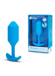 Голубая вибропробка для ношения B-vibe Snug Plug 3 - 12,4 см. - b-Vibe