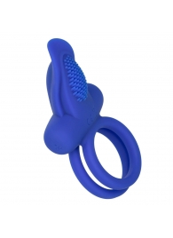 Синее перезаряжаемое эрекционное кольцо Silicone Rechargeable Dual Pleaser Enhancer - California Exotic Novelties - в Прокопьевске купить с доставкой