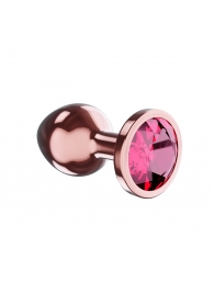 Пробка цвета розового золота с малиновым кристаллом Diamond Ruby Shine S - 7,2 см. - Lola Games - купить с доставкой в Прокопьевске