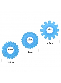Набор из 3 голубых, светящихся в темноте эрекционных колец Lumino Play - Lovetoy - в Прокопьевске купить с доставкой