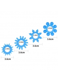 Набор из 4 голубых, светящихся в темноте эрекционных колец Lumino Play - Lovetoy - в Прокопьевске купить с доставкой