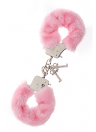 Металлические наручники с розовой меховой опушкой METAL HANDCUFF WITH PLUSH PINK - Dream Toys - купить с доставкой в Прокопьевске