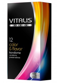 Цветные ароматизированные презервативы VITALIS PREMIUM color   flavor - 12 шт. - Vitalis - купить с доставкой в Прокопьевске