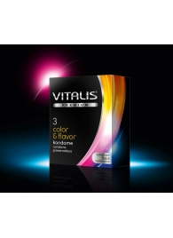 Цветные ароматизированные презервативы VITALIS PREMIUM color   flavor - 3 шт. - Vitalis - купить с доставкой в Прокопьевске