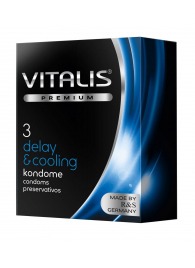 Презервативы VITALIS PREMIUM delay   cooling с охлаждающим эффектом - 3 шт. - Vitalis - купить с доставкой в Прокопьевске