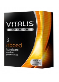 Ребристые презервативы VITALIS PREMIUM ribbed - 3 шт. - Vitalis - купить с доставкой в Прокопьевске