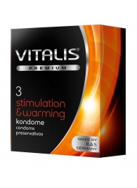 Презервативы VITALIS PREMIUM stimulation   warming с согревающим эффектом - 3 шт. - Vitalis - купить с доставкой в Прокопьевске