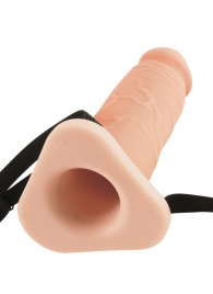 Телесный реалистичный фаллоимитатор с полостью Silicone Hollow Extension - 20 см. - Pipedream - купить с доставкой в Прокопьевске