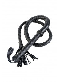 Длинный кожаный кнут с хлопушками на конце - ToyFa - купить с доставкой в Прокопьевске