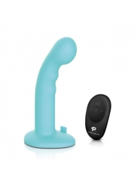 Голубая изогнутая насадка 6in Remote Control Ripple P-Spot G-Spot на черных трусиках - 16 см. - Pegasus - купить с доставкой в Прокопьевске