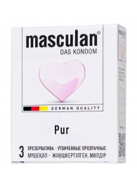 Супертонкие презервативы Masculan Pur - 3 шт. - Masculan - купить с доставкой в Прокопьевске