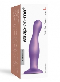 Фиолетовая насадка Strap-On-Me Dildo Plug Curvy size L - Strap-on-me - купить с доставкой в Прокопьевске