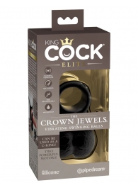 Черная вибронасадка King Cock Ellite The Crown Jewels - Pipedream - в Прокопьевске купить с доставкой