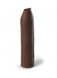 Коричневая насадка-удлинитель Uncut Silicone Penis Enhancer - 17,8 см. - Pipedream - в Прокопьевске купить с доставкой