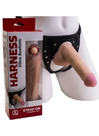 Страпон Harness из двух предметов: трусики с плугом и насадка-фаллос - 17 см. - LOVETOY (А-Полимер) - купить с доставкой в Прокопьевске