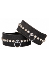 Черные поножи Diamond Studded Ankle Cuffs - Shots Media BV - купить с доставкой в Прокопьевске