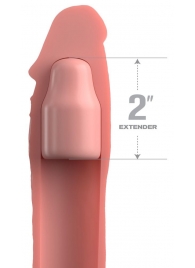Телесная насадка-удлинитель 2 Inch Silicone X-tension with Strap - 20,3 см. - Pipedream - в Прокопьевске купить с доставкой
