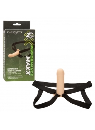 Телесный фаллопротез из силикона Extension with Harness - 15,75 см. - California Exotic Novelties - купить с доставкой в Прокопьевске