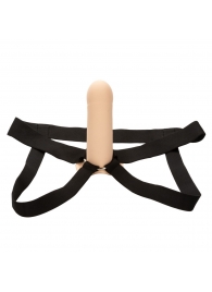 Телесный фаллопротез из силикона Extension with Harness - 15,75 см. - California Exotic Novelties - купить с доставкой в Прокопьевске