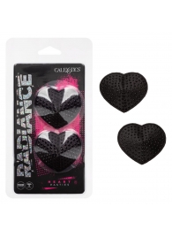 Черные пэстисы в форме сердечек Heart Pasties - California Exotic Novelties - купить с доставкой в Прокопьевске