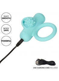 Аквамариновое эрекционное виброкольцо Silicone Rechargeable Nubby Lover’s Delight - California Exotic Novelties - в Прокопьевске купить с доставкой