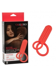 Красное эрекционное кольцо Silicone Rechargeable Vertical Dual Enhancer - California Exotic Novelties - в Прокопьевске купить с доставкой