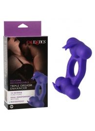 Фиолетовое эрекционное виброкольцо с двумя моторами Silicone Rechargeable Triple Orgasm Enhancer - California Exotic Novelties - в Прокопьевске купить с доставкой