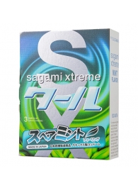 Презервативы Sagami Xtreme Mint с ароматом мяты - 3 шт. - Sagami - купить с доставкой в Прокопьевске