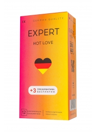 Презервативы EXPERT Hot Love с разогревающим эффектом - 12 шт.(+3 в подарок) - Expert - купить с доставкой в Прокопьевске