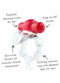 Виброкольцо с язычком и красным виброэлементом Overtime - Screaming O - в Прокопьевске купить с доставкой