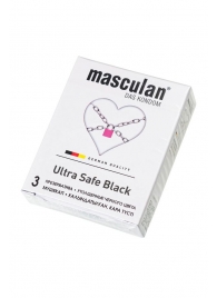 Ультрапрочные презервативы Masculan Ultra Safe Black - 3 шт. - Masculan - купить с доставкой в Прокопьевске