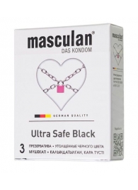 Ультрапрочные презервативы Masculan Ultra Safe Black - 3 шт. - Masculan - купить с доставкой в Прокопьевске