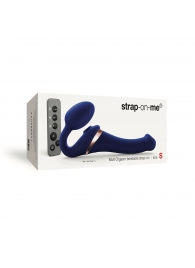 Синий безремневой страпон Multi Orgasm Size S с клиторальной стимуляцией - Strap-on-me - купить с доставкой в Прокопьевске