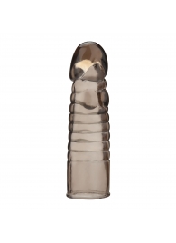 Дымчатая насадка-удлинитель Ribbed Realistic Penis Enhancing Sleeve Extension - 15,2 см. - BlueLine - в Прокопьевске купить с доставкой