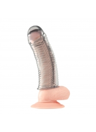 Текстурированная насадка на пенис Clear Textured Penis Enhancing Sleeve Extension - 16,5 см. - BlueLine - в Прокопьевске купить с доставкой