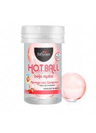 Лубрикант на масляной основе Hot Ball Beija Muito с ароматом клубники и шампанского (2 шарика по 3 гр.) - HotFlowers - купить с доставкой в Прокопьевске