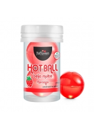 Лубрикант на масляной основе Hot Ball Beija Muito с ароматом клубники (2 шарика по 3 гр.) - HotFlowers - купить с доставкой в Прокопьевске