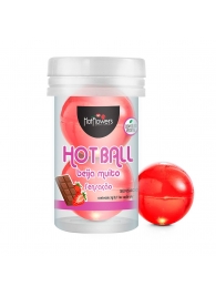 Лубрикант на масляной основе Hot Ball Beija Muito с ароматом шоколада и клубники (2 шарика по 3 гр.) - HotFlowers - купить с доставкой в Прокопьевске