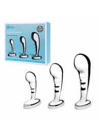 Набор из 3 стальных стимуляторов простаты Stainless Steel P-spot Training Set - b-Vibe - в Прокопьевске купить с доставкой