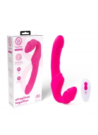 Розовый безремневой страпон на радиоуправлении Strapless Together - 22 см. - Together Toy - купить с доставкой в Прокопьевске