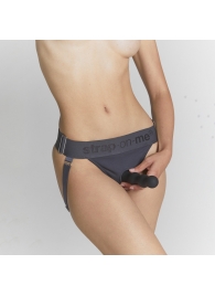 Серые трусики для фиксации насадок Strap-on-me Harness Lingerie Unique - Strap-on-me - купить с доставкой в Прокопьевске