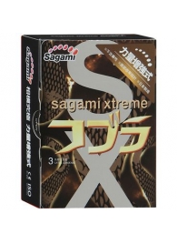 Суженные к основанию презервативы Sagami Xtreme COBRA - 3 шт. - Sagami - купить с доставкой в Прокопьевске