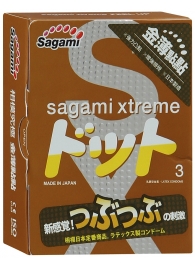 Презервативы Sagami Xtreme FEEL UP с точечной текстурой и линиями прилегания - 3 шт. - Sagami - купить с доставкой в Прокопьевске