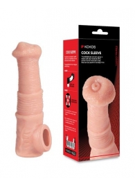 Телесная фантазийная насадка на член Cock Sleeve Size M - KOKOS - в Прокопьевске купить с доставкой