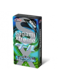 Презервативы Sagami Xtreme Mint с ароматом мяты - 10 шт. - Sagami - купить с доставкой в Прокопьевске