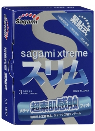 Розовые презервативы Sagami Xtreme FEEL FIT 3D - 3 шт. - Sagami - купить с доставкой в Прокопьевске