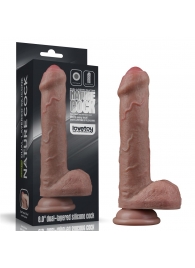 Коричневый фаллоимитатор 8 Dual Layered Silicone - 20,5 см. - Lovetoy