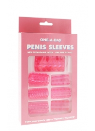 Набор из 7 розовых насадок на пенис ONE-A-DAY PENIS SLEEVES PINK - Seven Creations - в Прокопьевске купить с доставкой