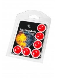 Набор из 6 шариков с массажным маслом Brazilian Balls с охлаждающим и разогревающим эффектом - Secret Play - купить с доставкой в Прокопьевске